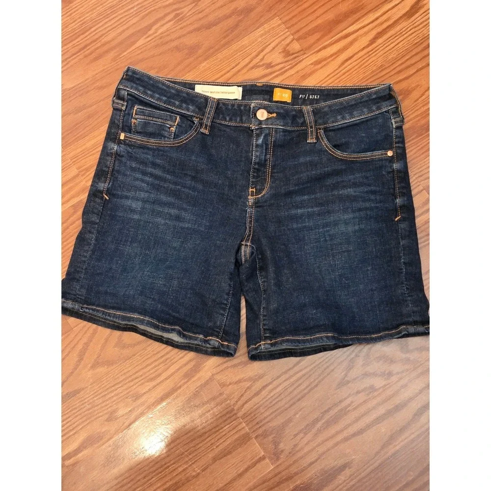 Pilcro and the Letterpress Stet‎ Denim Shorts Dark Wash Blue Women 29 No. 29